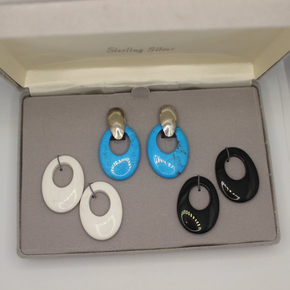 Sterling Interchangeable Earrings Boxed Set - Picture 1 of 4